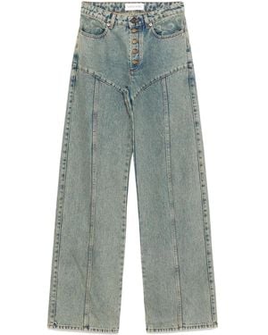 Marine Serre Moon Laser Flared Jeans - Blue
