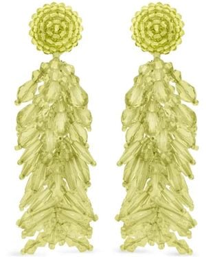 Oscar de la Renta Beaded Drop Earrings - Yellow
