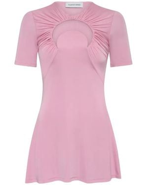 Marine Serre Moon Gathered Mini Dress - Pink