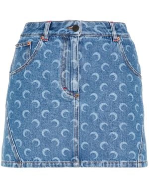 Marine Serre Deadstock デニムミニスカート - ブルー