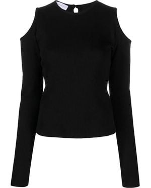 Ioana Ciolacu Cut-Out Cold-Shoulder Top - Black