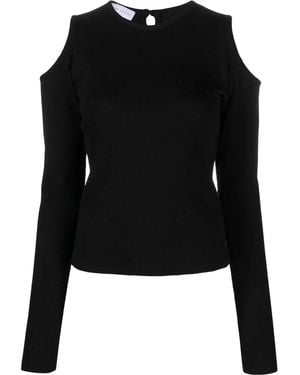 Ioana Ciolacu Cut-Out Cold-Shoulder Top - Black