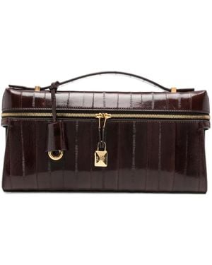 Loro Piana Extra L29 Leather Clutch Bag - Black