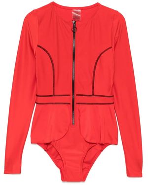 Duskii Costume Intero Elle A Maniche Lunghe - Rosso
