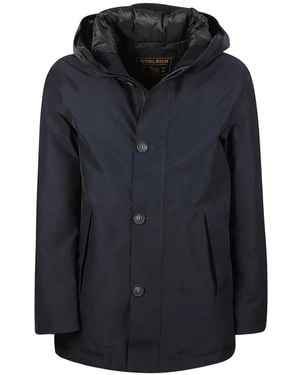 Woolrich Hooded Button-Fastening Parka - Blue