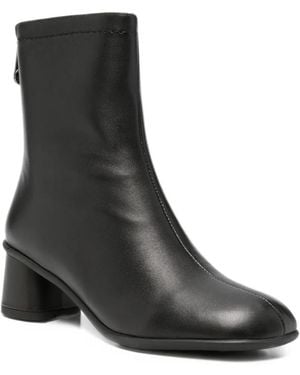 Pedro Miralles Rear-Zip Leather Ankle Boots - Black