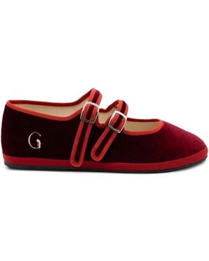 Gondolina Accademia Mary Jane Double-Lace Ballet Flats - Red