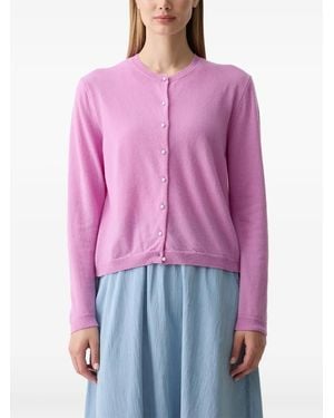 Benetton Faux-Pearl Button Cardigan - Purple