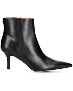 Patrizia Pepe Pointed-Toe Leather Ankle Boots - Black