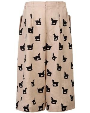 Biyan Plissierte Cropped-Hose - Natur