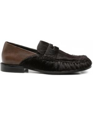 Paloma Barceló Pony-Hair Paneled Loafers - Black
