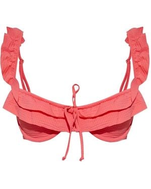 Marysia Swim Top Bikini Con Ruches - Rosso