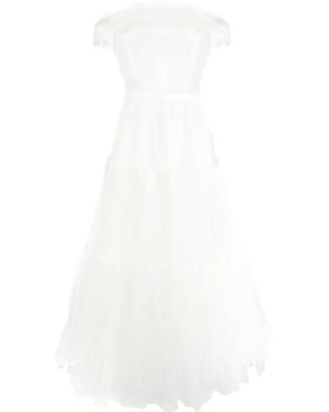 Ana Radu Off-Shoulder Fluted Maxi Dress - White