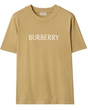 Burberry Camiseta de algodón con logo - Neutro
