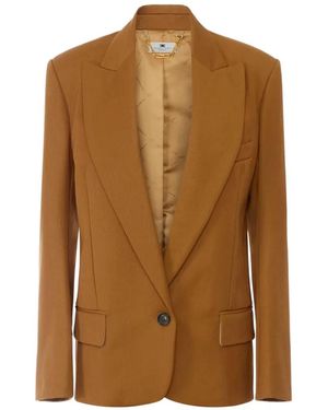 Elisabetta Franchi Wool Jacket - Brown