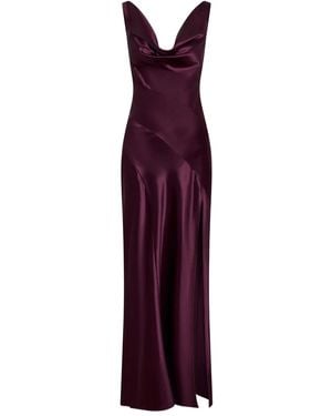 Nicholas Alfina Cowl-Neck Slit Maxi Dress - Purple