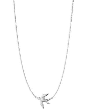 Monica Rich Kosann Sapphire Freedom Swallow Embellished Necklace - White