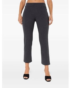 Norma Kamali Flat-Front Cropped Trousers - Blue