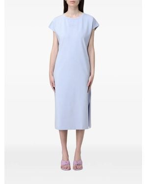 EA7 Rhinestone-Logo Midi T-Shirt Dress - Blue