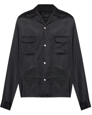 AllSaints Yodo Embroidered-Detail Shirt - Blue