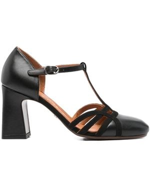 Chie Mihara 85Mm T-Bar Block-Heel Court Shoes - Black