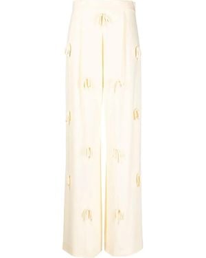 Viktor & Rolf Bed Of Bows Wide Trousers - Natural