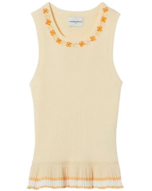 Claudie Pierlot Débardeur À Ornements Fleurs - Neutre