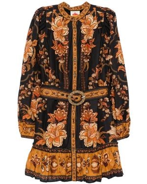 FARM Rio Floral-Print Mini Dress - Black