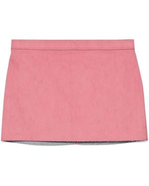 Rick Owens Falda Corta Con Acabado Revestido - Rosa