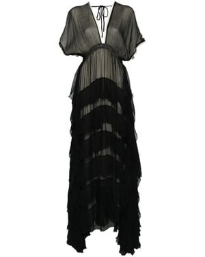 Mes Demoiselles Ruffled Maxi Dress - Black
