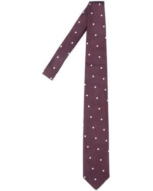 Lardini Polka-Dot Silk Tie - Purple
