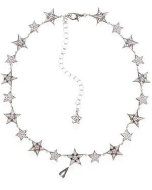 YVMIN Star-Motif Crystal-Embellished Necklace - White