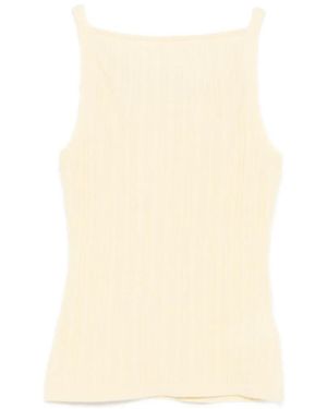Soft Goat Cable-Knit Top - Natural