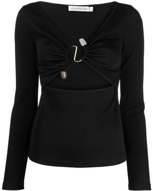 Christopher Esber Ribgebreide Top - Zwart