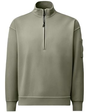 C.P. Company Lens-Detail Quarter-Zip Sweatshirt - Green