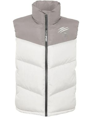 Philipp Plein Quilted Logo Gilet - Gray