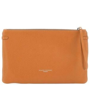 Gianni Chiarini Leather Clutch Bag - Orange