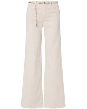Liu Jo Velvet Flare Pants - White
