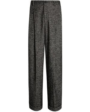 Dolce & Gabbana Herringbone Pleated Pants - Gray