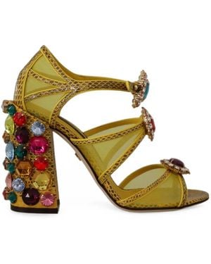 Dolce & Gabbana Crystal-Embellished Sandals - Metallic