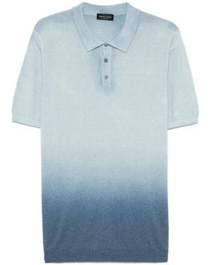 Roberto Collina Gradient-Effect Polo Shirt - Blue