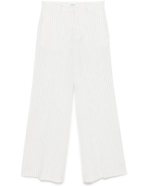 P.A.R.O.S.H. Luxurious Lana Blend Trousers - White