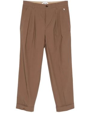 NEW YORK RESIDENT John Pleated Turn-Up Trousers - White