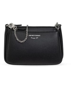 Emporio Armani プリント ショルダーバッグ - ブラック