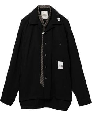 Maison Mihara Yasuhiro Logo-Patch Shirt - Black