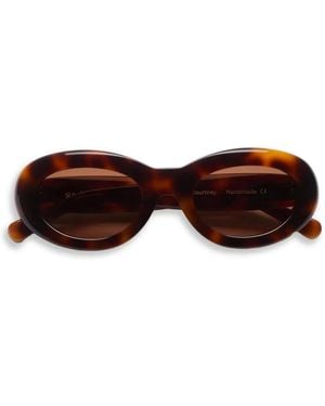 Sun Buddies Courtney Oval-Frame Sunglasses - Brown