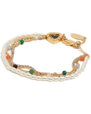 Bimba Y Lola Logo Heart Triple Bracelet - Metallic