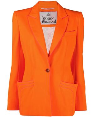 Vivienne Westwood Blazer Boutonné À Poches Multiples - Orange
