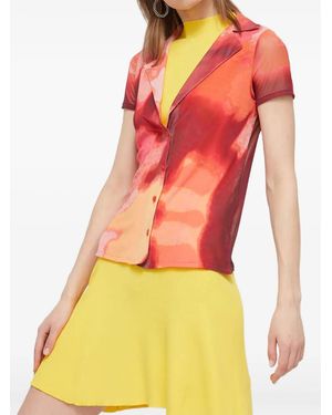 Desigual Short-Sleeved Printed Blouse - Orange