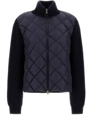 Herno Quilted Panelled Cardigan - Blue